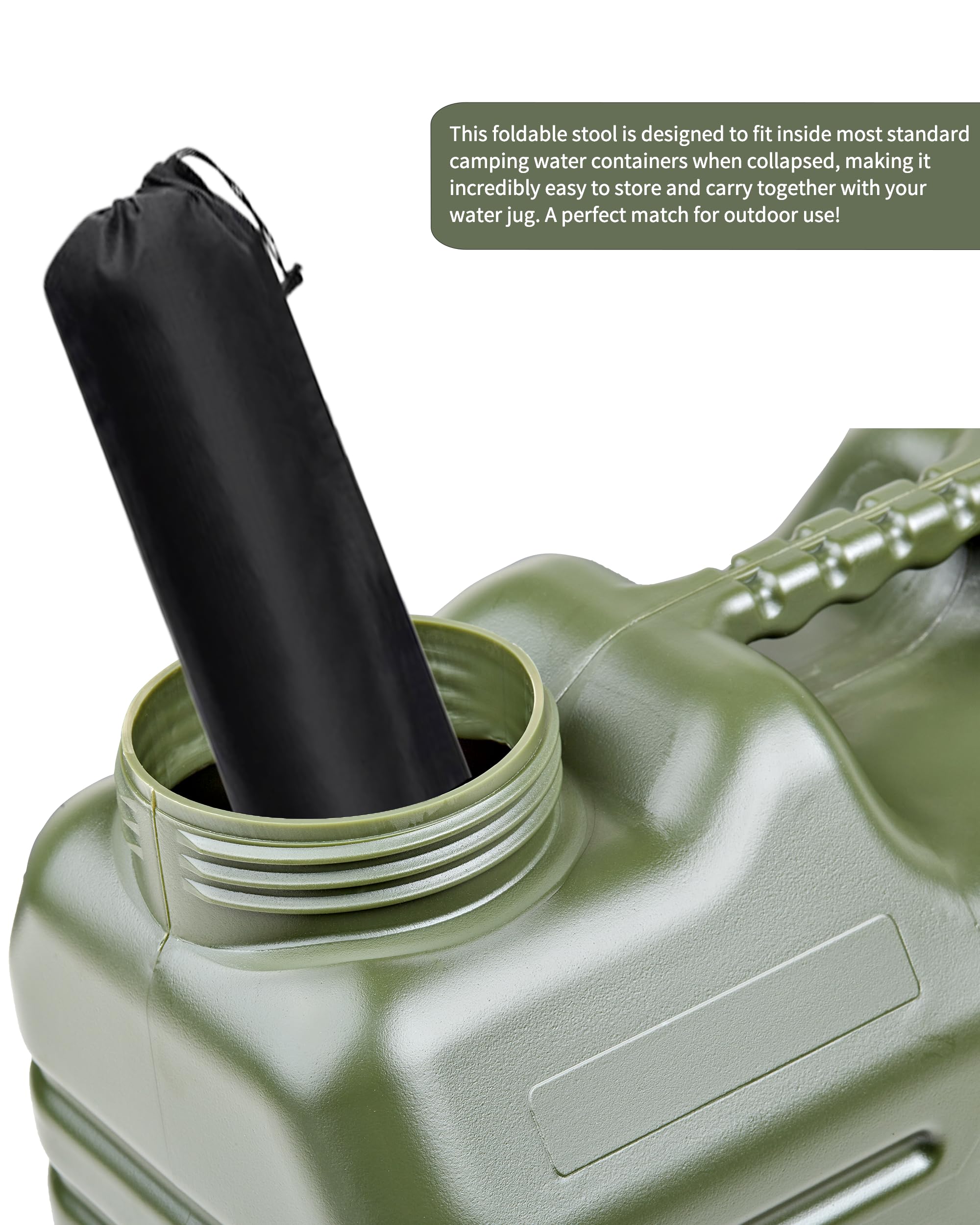 UPWOIGH 5 Gallon Water Jug with Spigot and Folding Stool – Leak-Proof, BPA-Free Portable Green Water Container with Stand, Large Outdoor Storage Tank for Camping, Hiking, RV, Travel, and Emergency Use