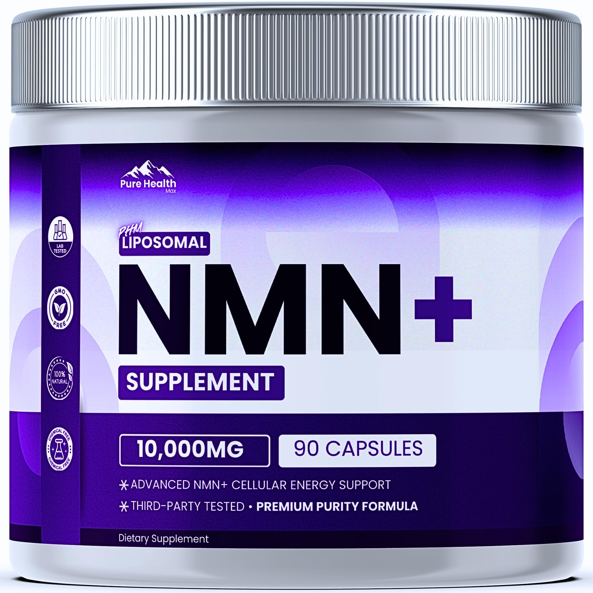 PURE HEALTH MAX NMN Supplement with NAD+ and Resveratrol - N