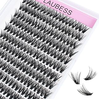 Cluster Lashes 240pcs 40D DIY Eyelash Extension D Curl Long Individual Lashes Mixed Tray Faux Mink Lash Clusters Extensions 0.07 0.10 Black (40D-0.07D-14mm)