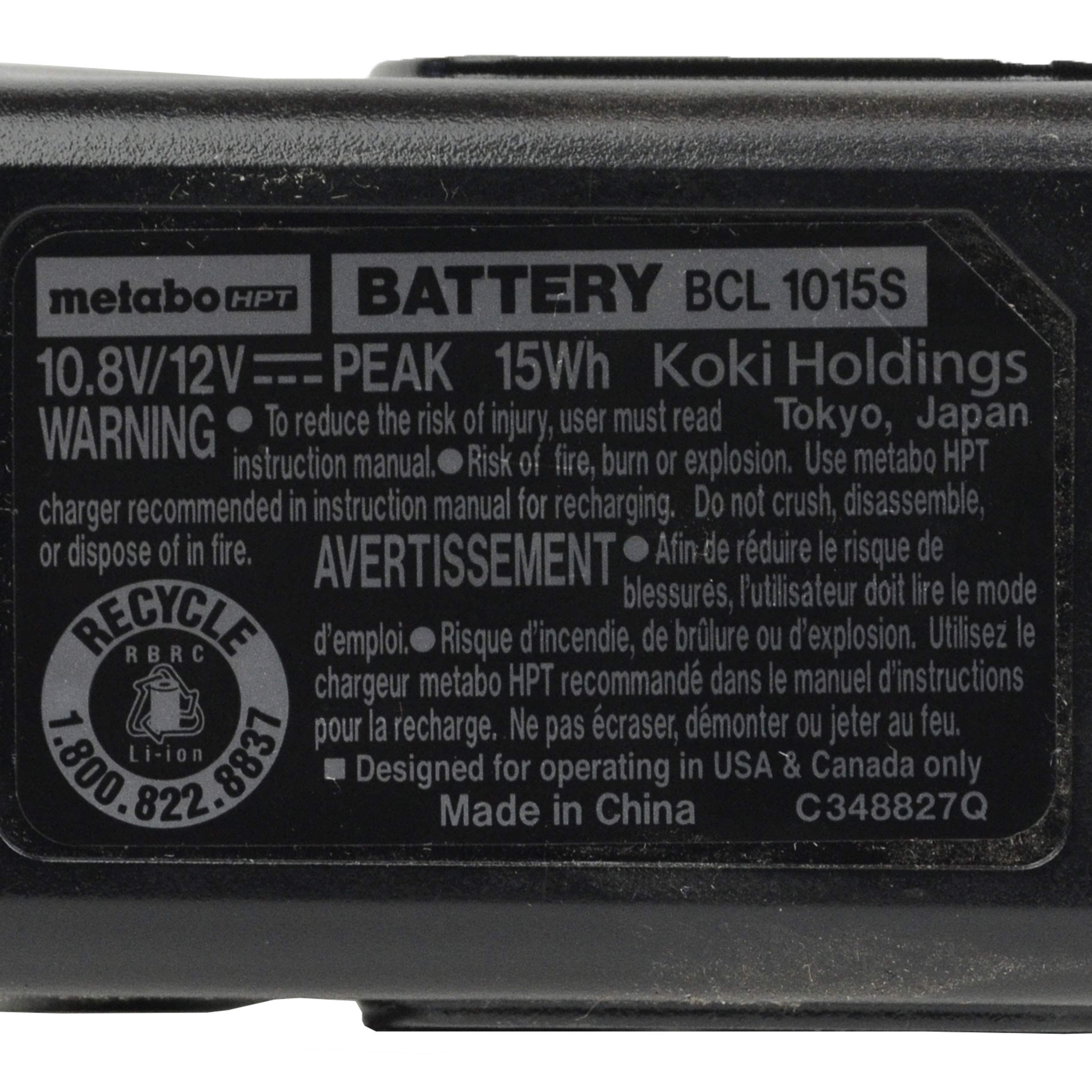 Hitachi 331065 12V Bcl1015 Li-Ion Battery - Cordless Tool Battery
