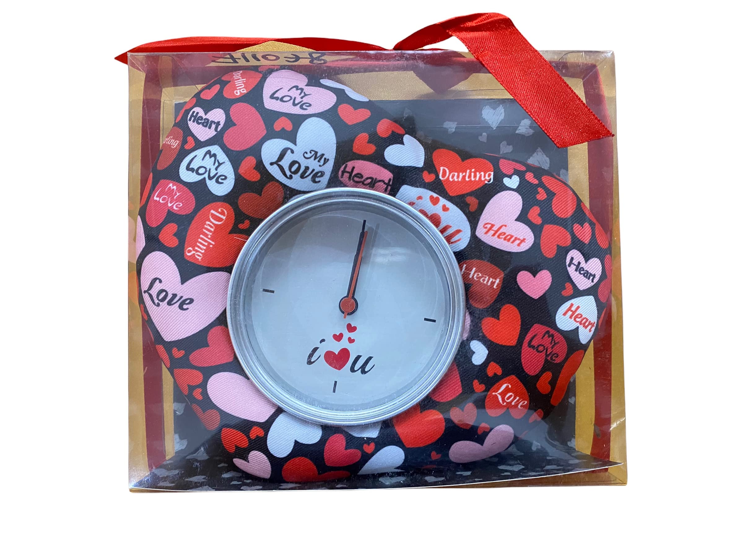 G.Fidel Heart Shape Table Clock Watch Valentine's Gift for Girlfriend, Boyfriend, Husband/Wife (Multicolor) (Clock 6)