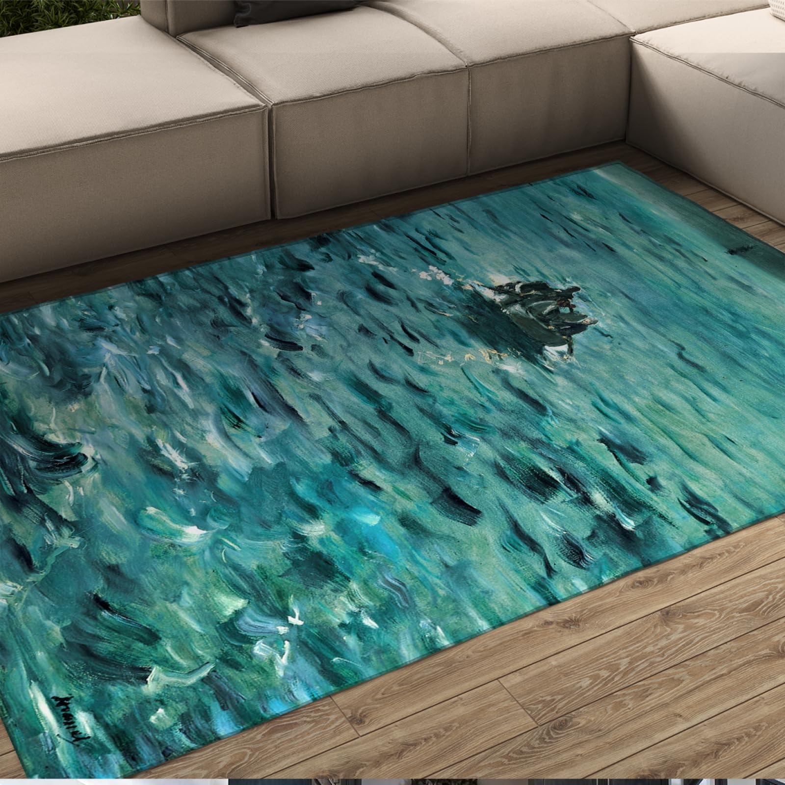 Grand tapis style Edouard Manet 180x240 cm lavable haute densité pour chambre