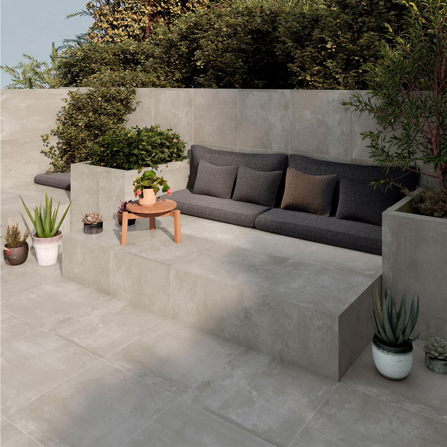 Go Bathrooms Plain Grey Outdoor Garden Tiles Patio Paving Slabs Porcelain Foor Tile Coaster Size Cut Sample