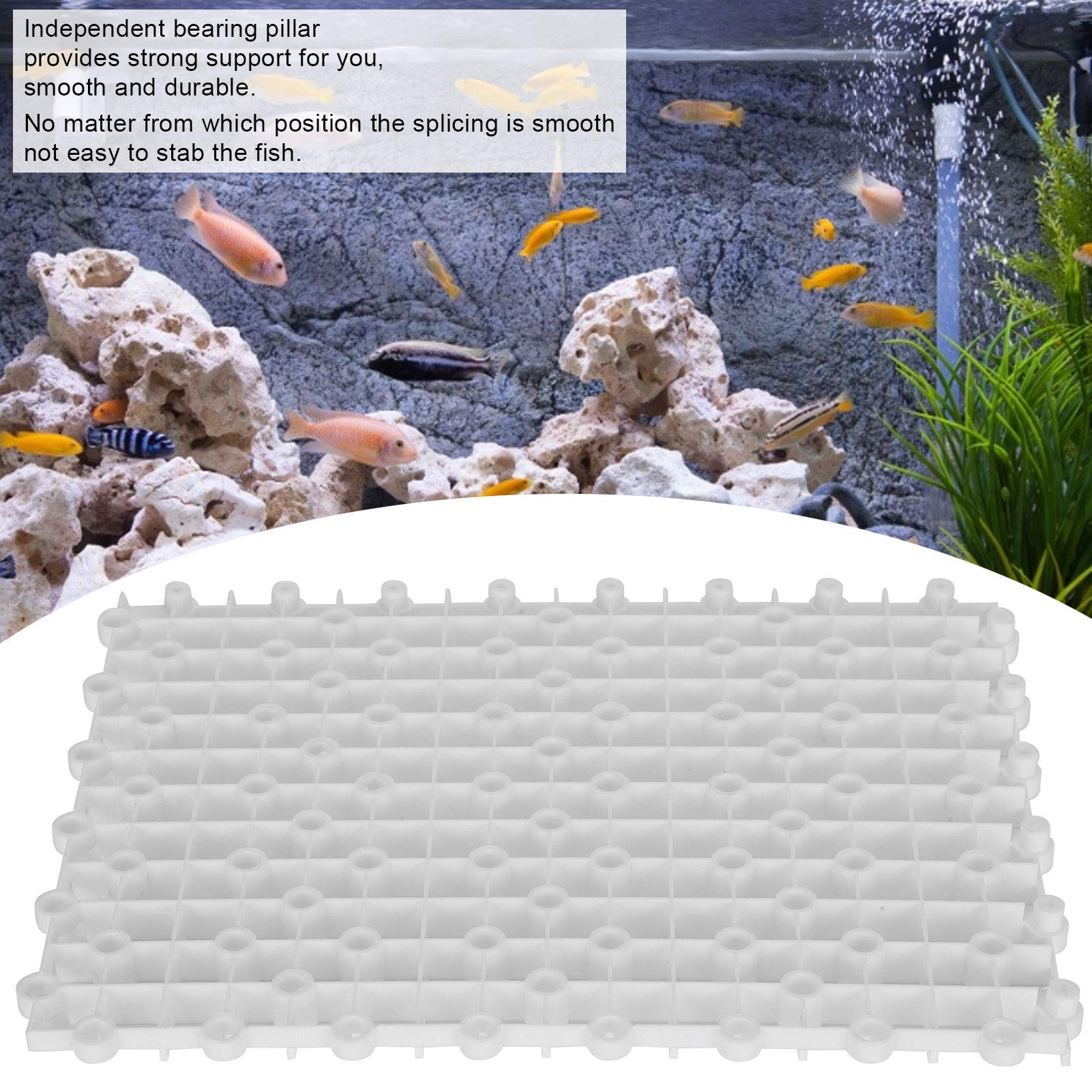 10 Stück Aquarium-Multifunktions-Isolationsbrett, Teiler, Bodenfilterplatte (Weiß)