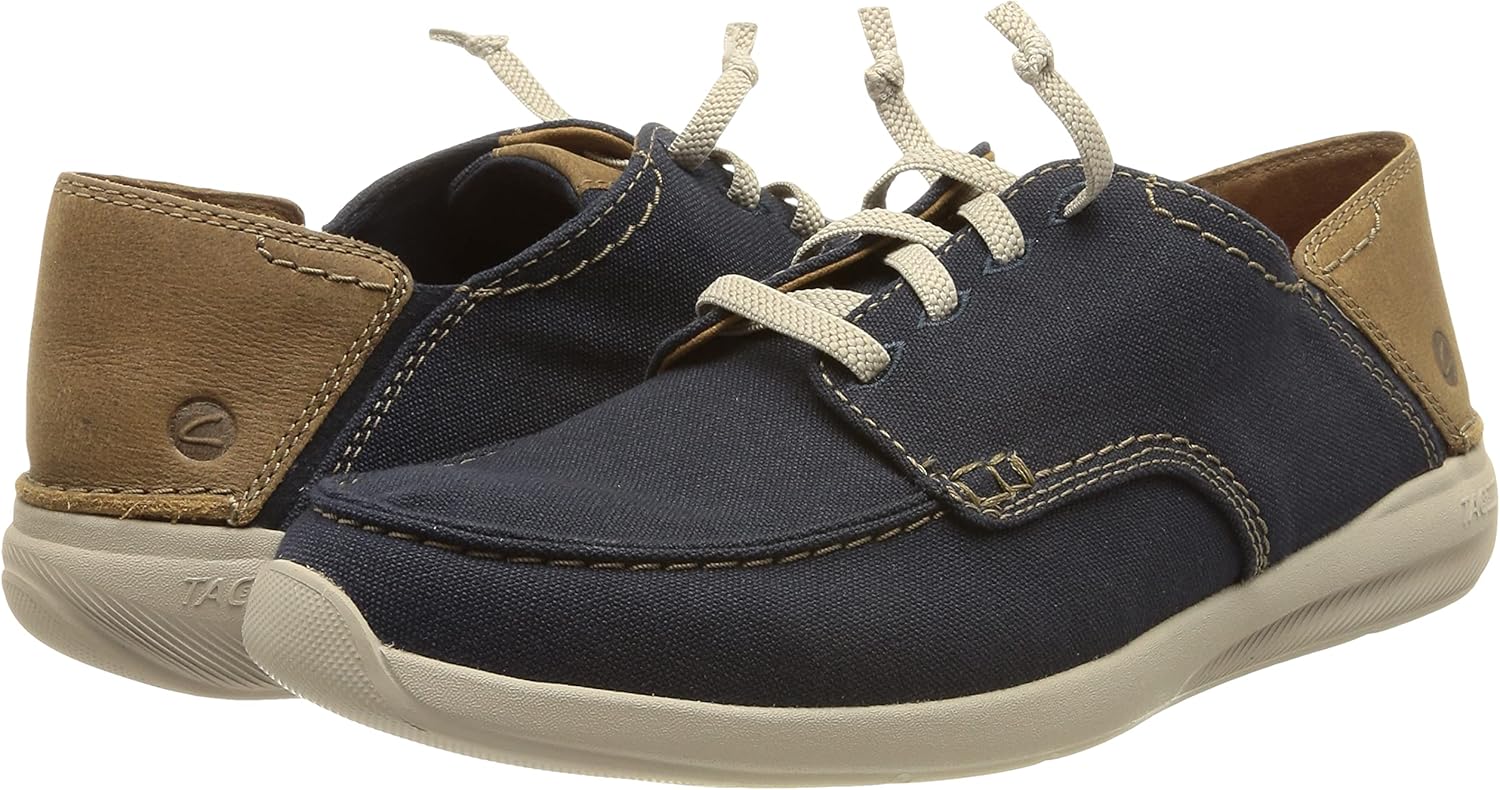 Clarks Men's Gorwin Lace Sneaker 8 Navy Textile