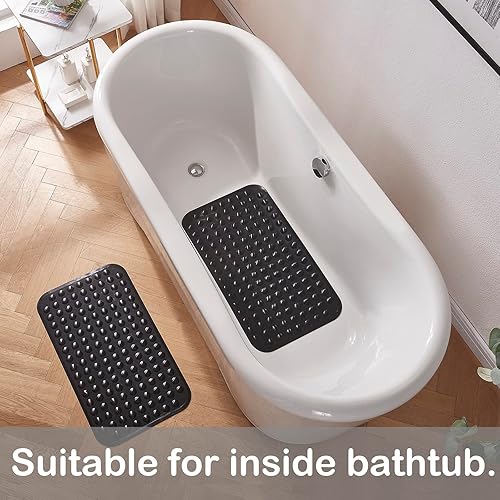 Miniatura 5 de Yanzifly Tapete de baño antideslizante para bañera, de silicona, suave, antideslizante, con ventosas, para uso familiar, lavable a máquina
