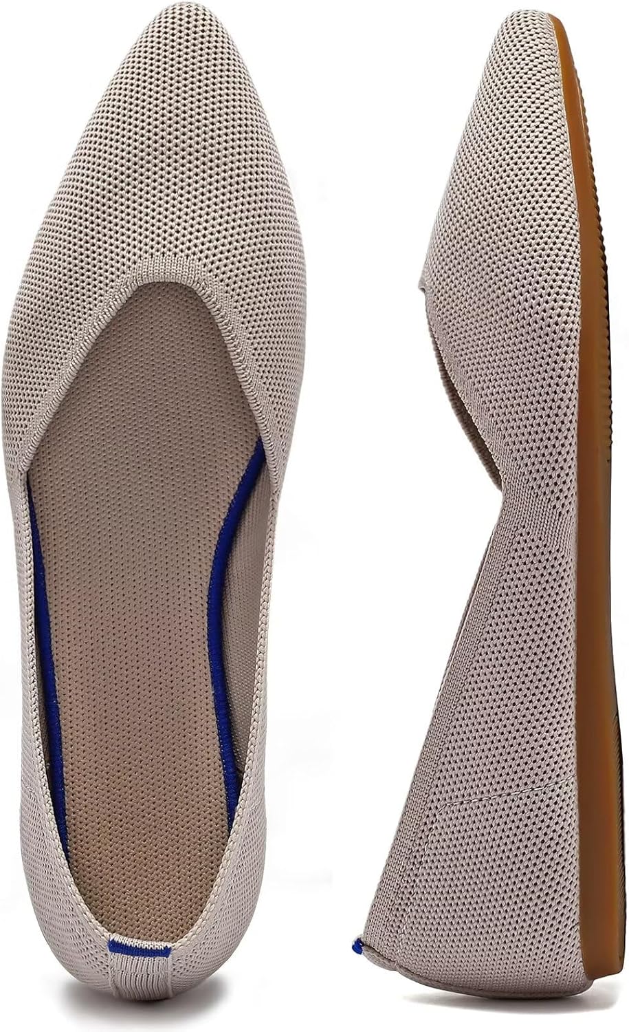 Frank Mully Womens Flat Shoes Classic Pointed Toe Flats Knitted Dress Shoes Soft Flats for Woman Comfortable Dressy - Image 3