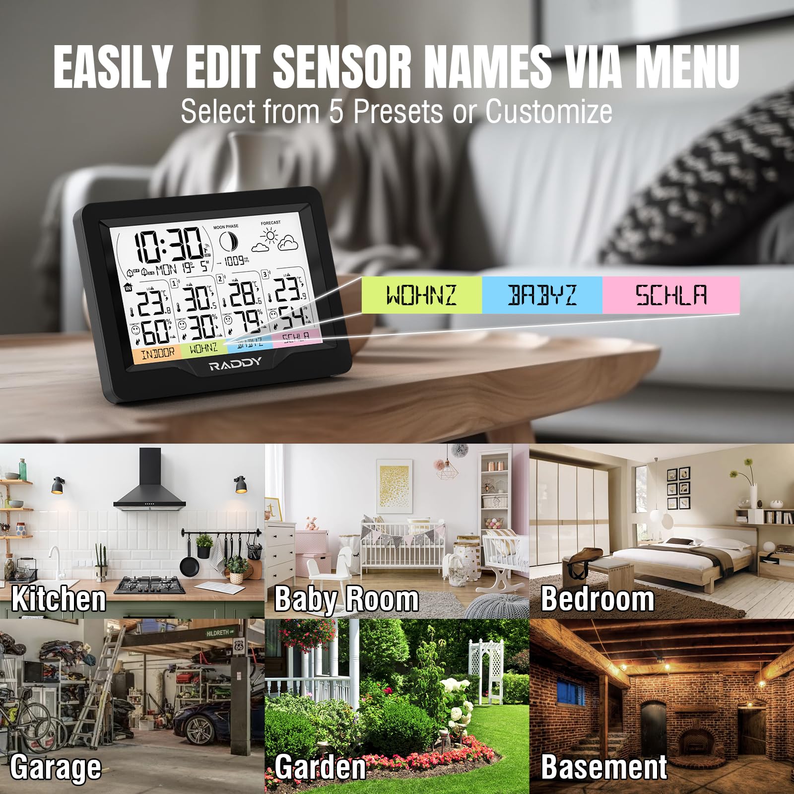MOES - Sensore di temperatura e umidità con display WIFI Tuya