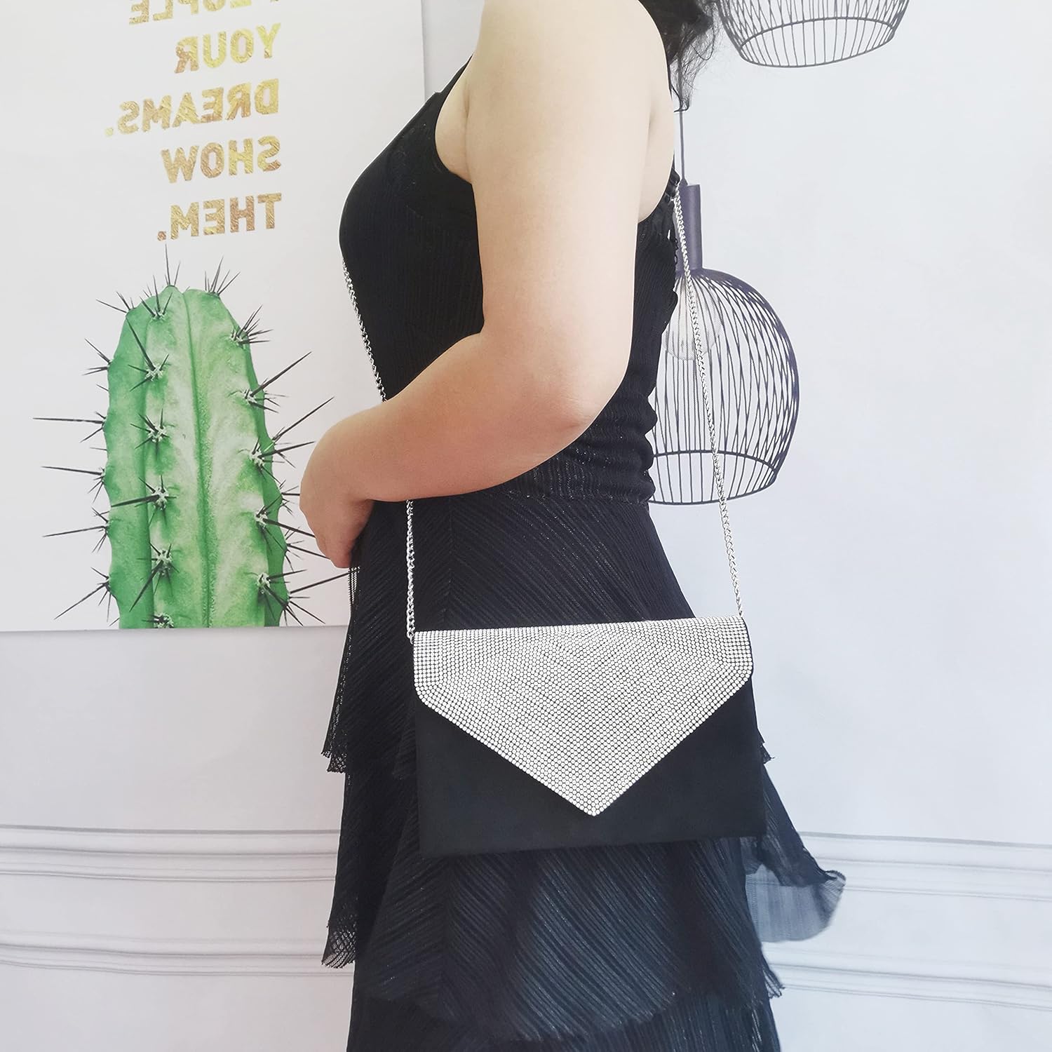 Evening Bags Women Clutch Purse Small Cute Classic Envelop Crossbody Handbag for Formal Wedding Party with Detachable Chain - Image 2