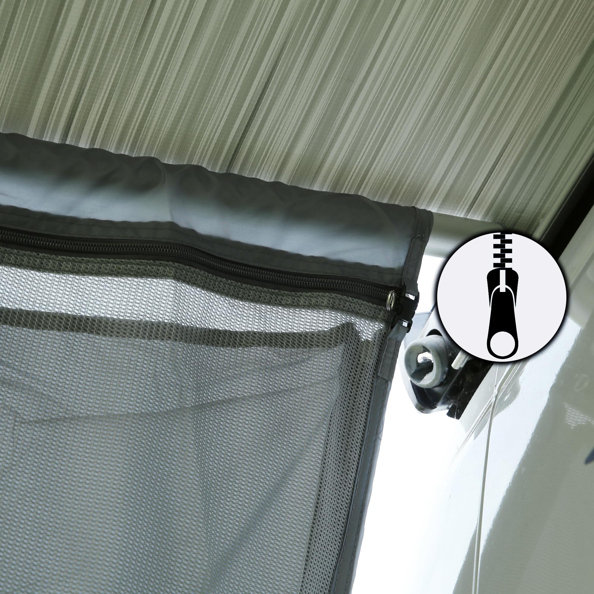 GEAR Sun & Rain Blocker Parete anteriore per tenda da sole, protezione UPF 50+, colonna d'acqua 3000 mm, 3 profili diametro 4,3, 6,2 e