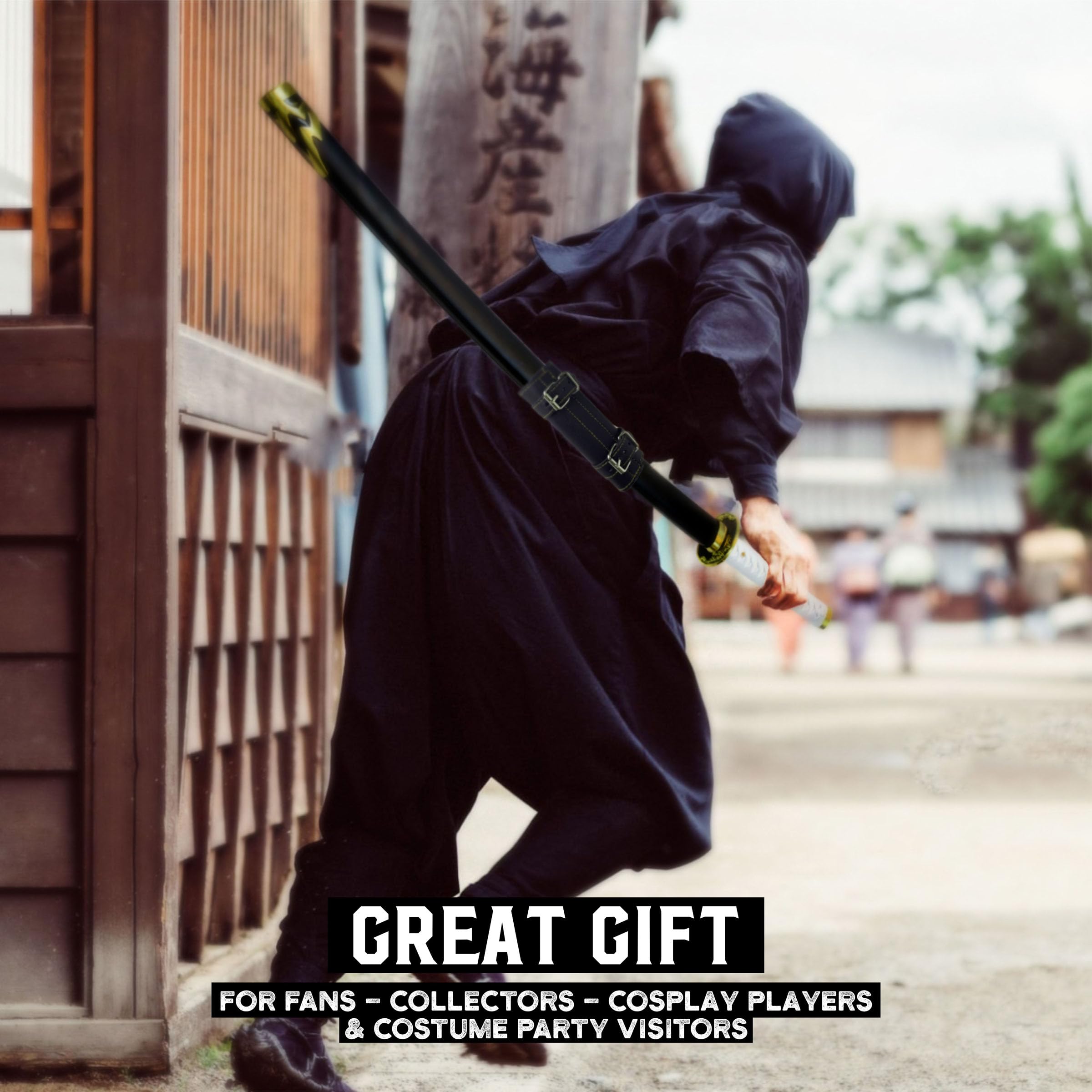 Porte-épée Robuste Transport Confortable Ceinture Porte-Katana Nizirioo 105cm - Accessoire Cosplay Samouraï - Support Épée 15cm Accessoire Cosplay Japonais