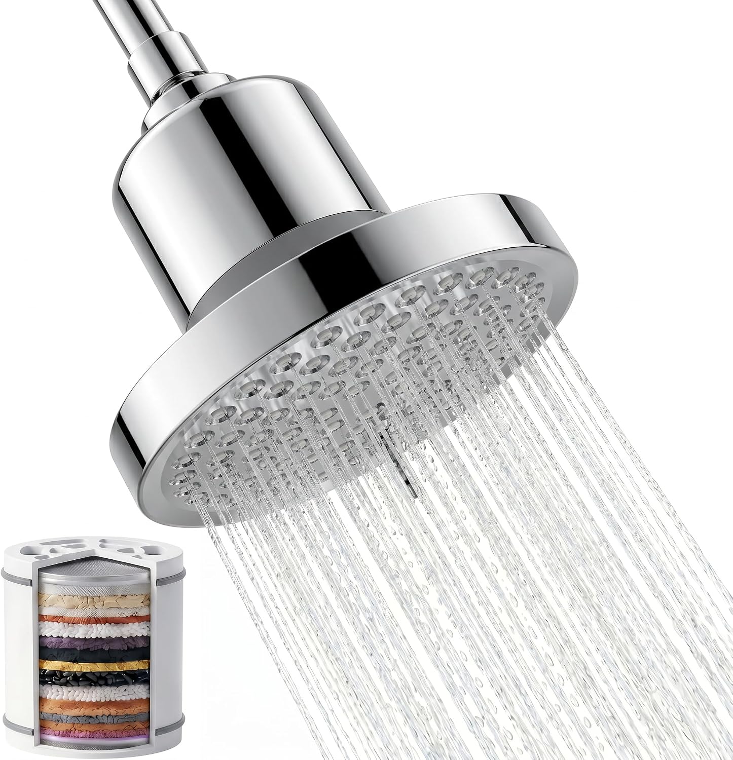 Shower Filter Replacement Cartridge -Removes Chlorine, Heavy Metals, Iron, Sediments-WCQQ ShowerHead Water Filter Cartridge, Compatible with 25 Stage Filtration