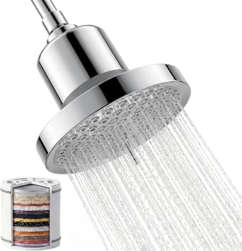 Filtered Shower head for Healthier Hair & Skin Removes Chlorine & Heavy Metals,High Pressure 7 Mode Settings Shower Head with Filter for Hard Water Chrome
