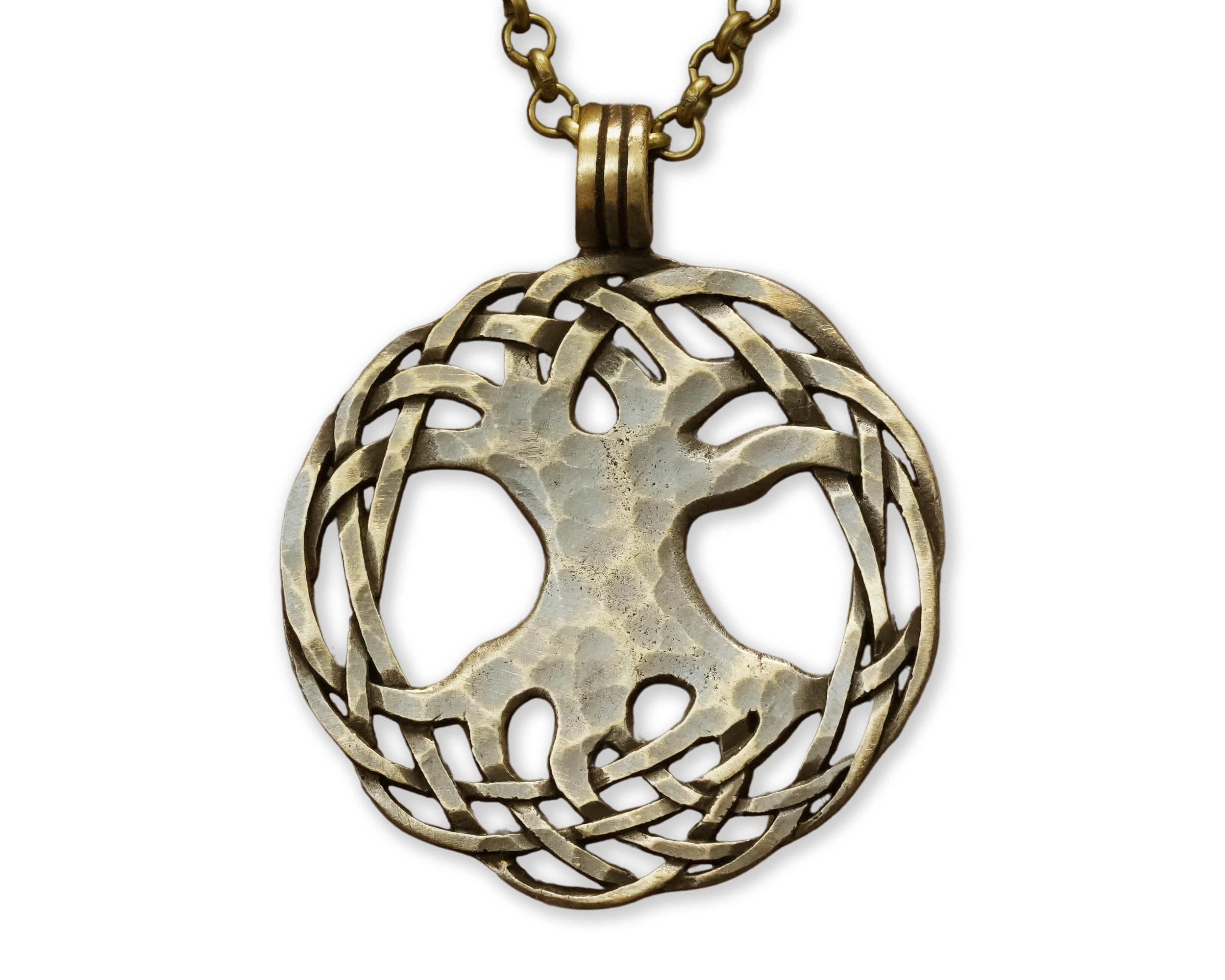 Baldur Jewelry Weißer Baum von Gondor Wikinger Yggdrasil Baum des Lebens Anhänger Halskette Amulett – Wikingerschmuck für Frauen und Männer – Messing Baum des Lebens Halskette – Wikinger Geschenke