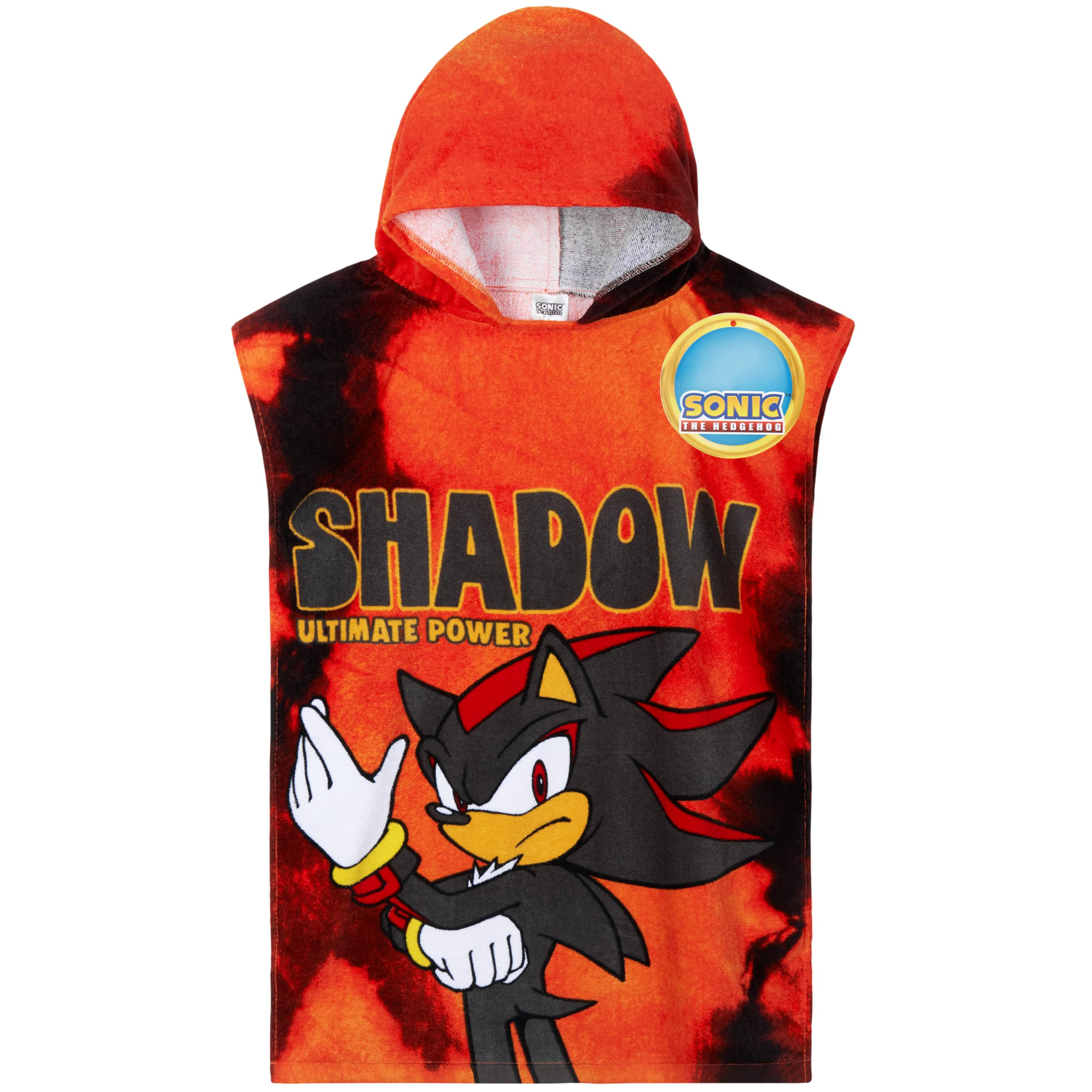 Sonic the Hedgehog Kids Towelling Poncho - Red - One Size