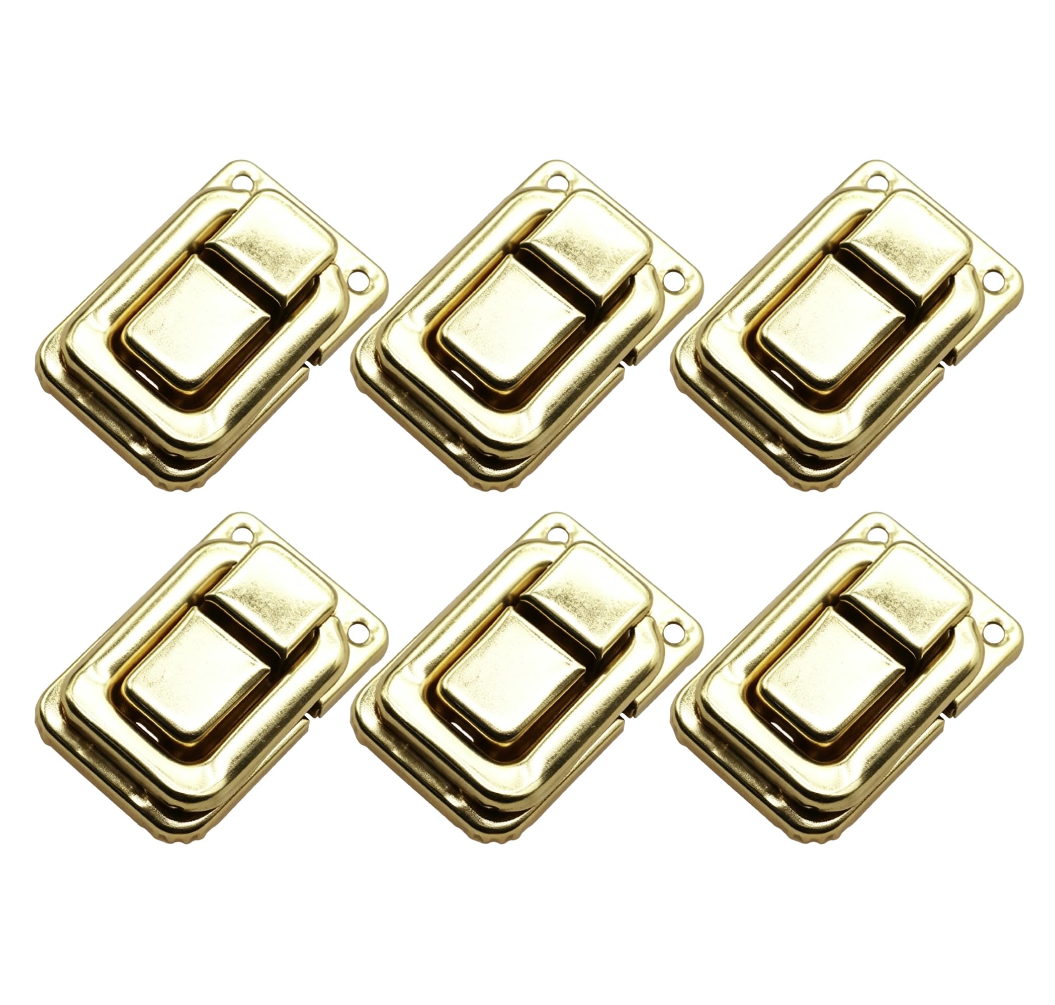 6Pcs Toggle Catch Lock, Decorative Box Clasp Latch for Toolbox Drawer Cabinet - 25x38mm Iron Hasp Lock