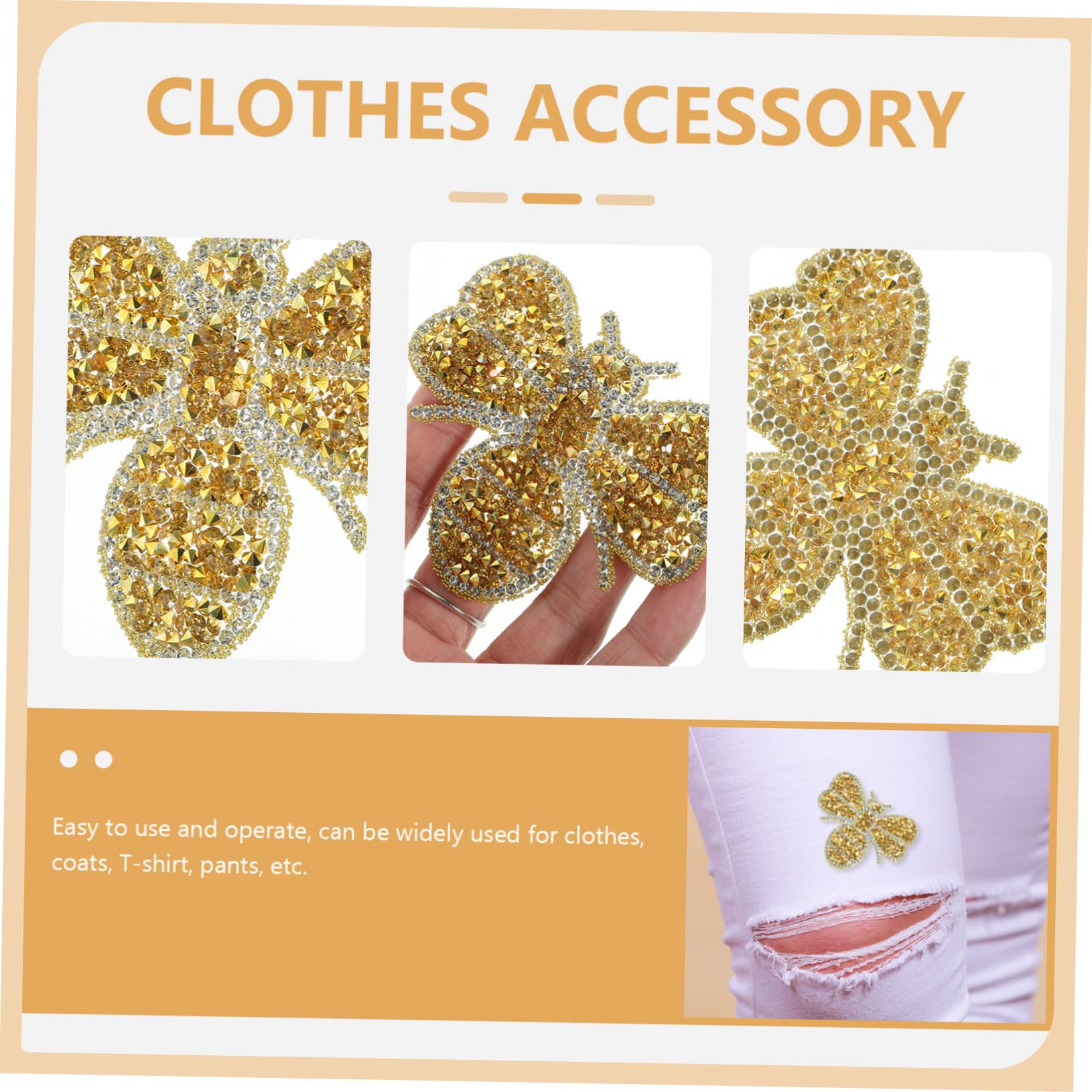 SHINEOFI 40pezzi Toppe Decorative Per Abbigliamento Patch Resistenti Per Cappelli Adatte Per Jeans Borse e Magliette Design Ape
