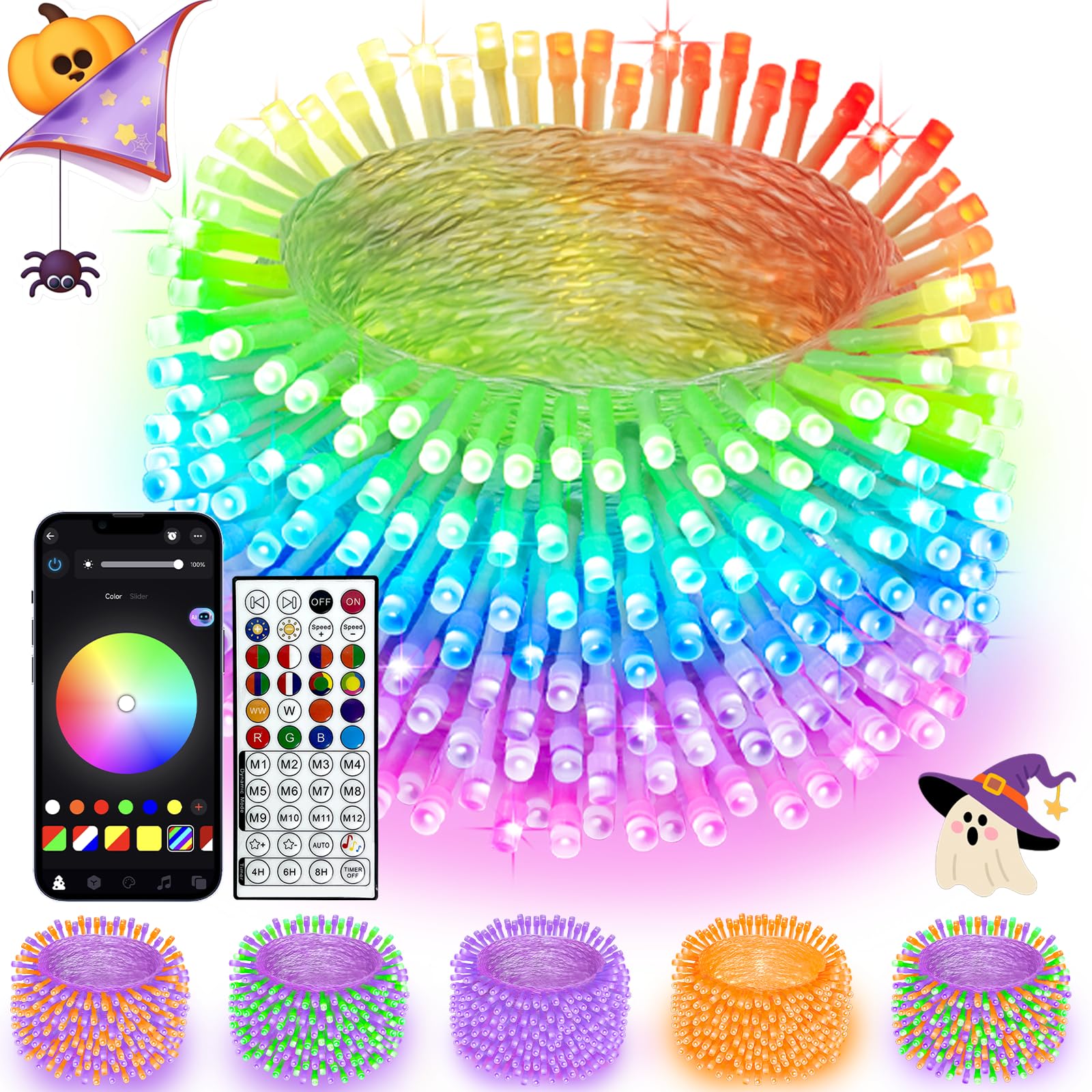 200 LED Smart RGB Color Changing String Lights APP &amp; Remote for Halloween