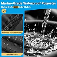 Vista 2 de Funda para Barco de 16-18 pies, Funda para Barco Bass 1200D, Fundas para Barco Resistentes e Impermeables con Funda para Motor y Kits de Drenaje
