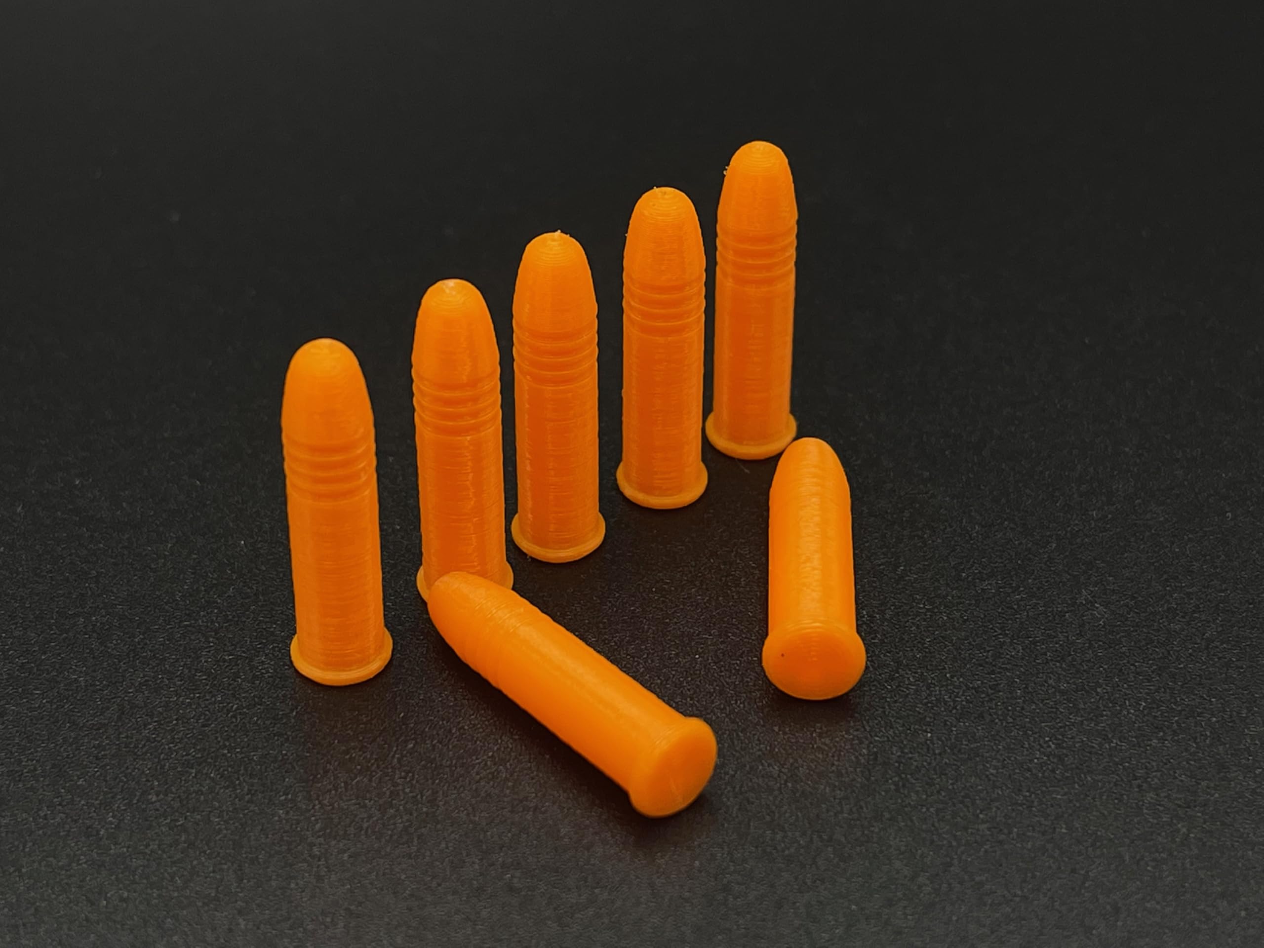 TechStudio3D 22 LR Premium Dummy Rounds, Snap Caps - Firearms Dry Fire Ammo for Training - Made in USA (25 Pack) Orange