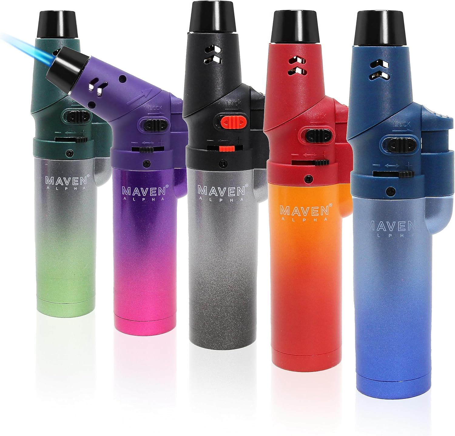 Amazon.com: Maven Torch Lighter, 5 Pack, Butane Gas, Adjustable Jet ...