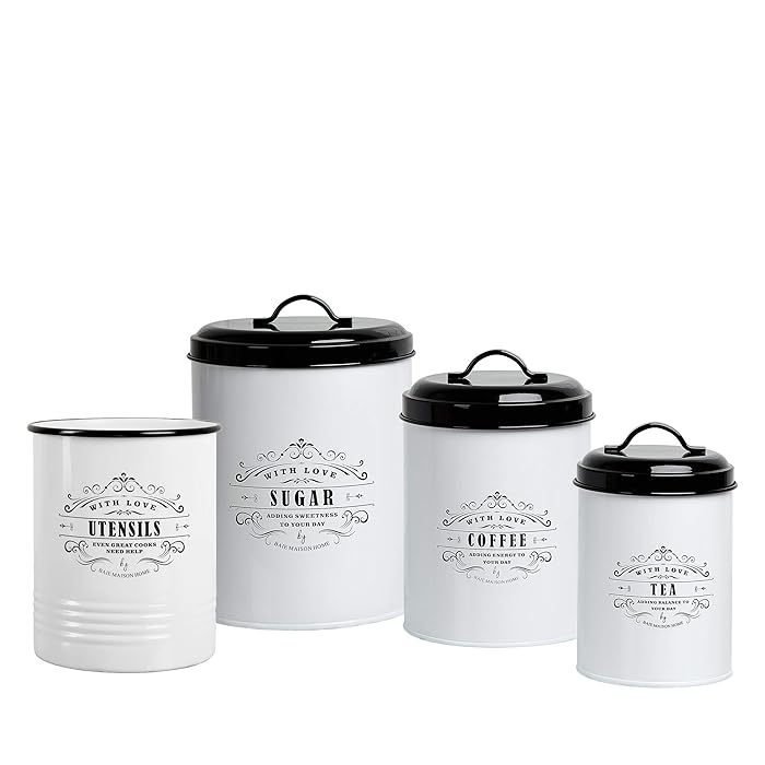 Buy Baie Maison Large Kitchen Canisters Set of 3 Farmhouse Canister