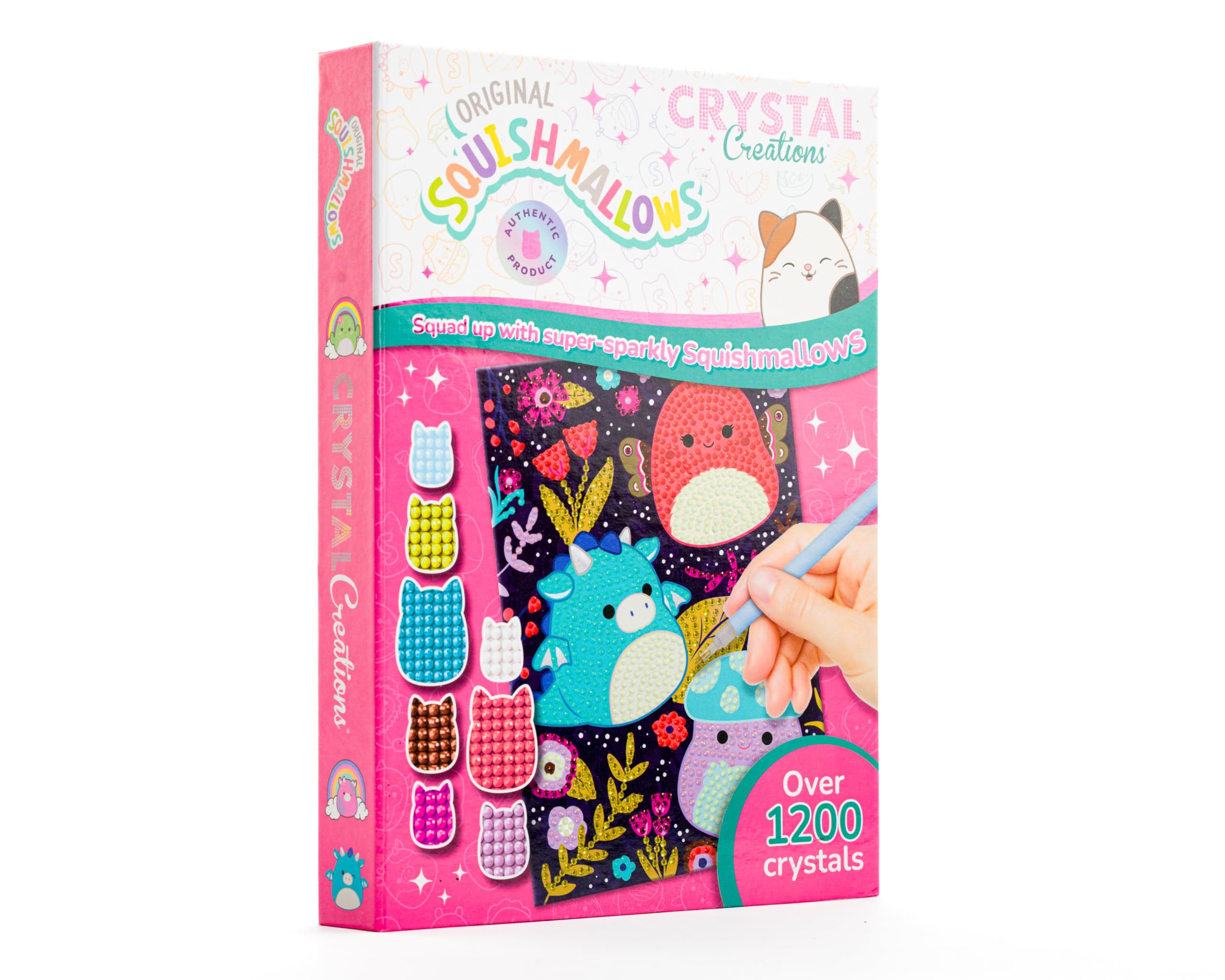 Crystal Creations Mini: Squishmallows The Squish Squad - Diamond Painting Kit – Complete DIY Diamond Painting Set with 1200+ Crystals – Cute Craft Activity for Kids, Teens & Beginners