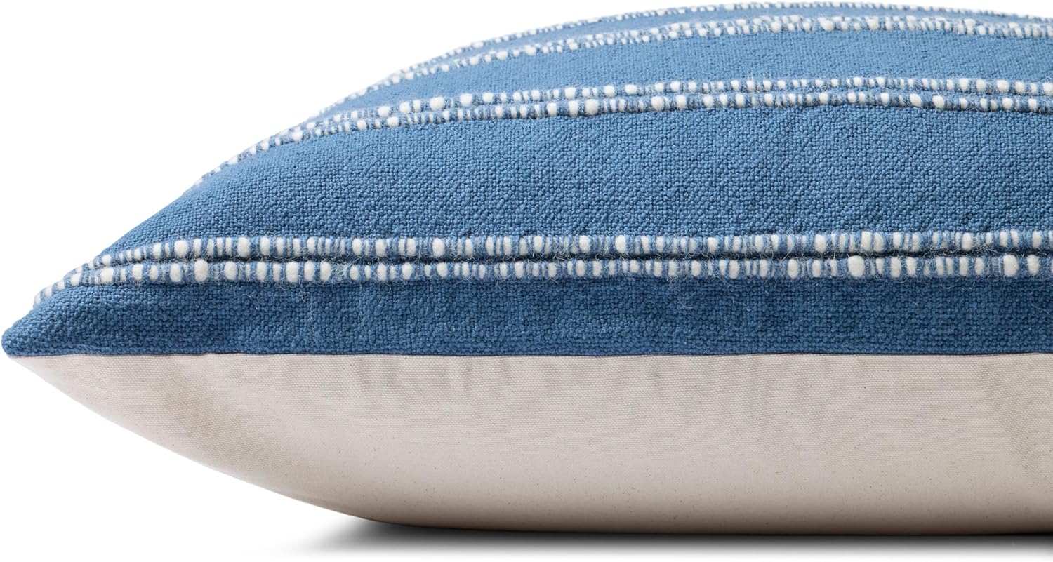 Loloi Magnolia Home by Joanna Gaines Landry Collection PMH0072 Blue/Natural 22'' x 22'' Cover Only Pillow