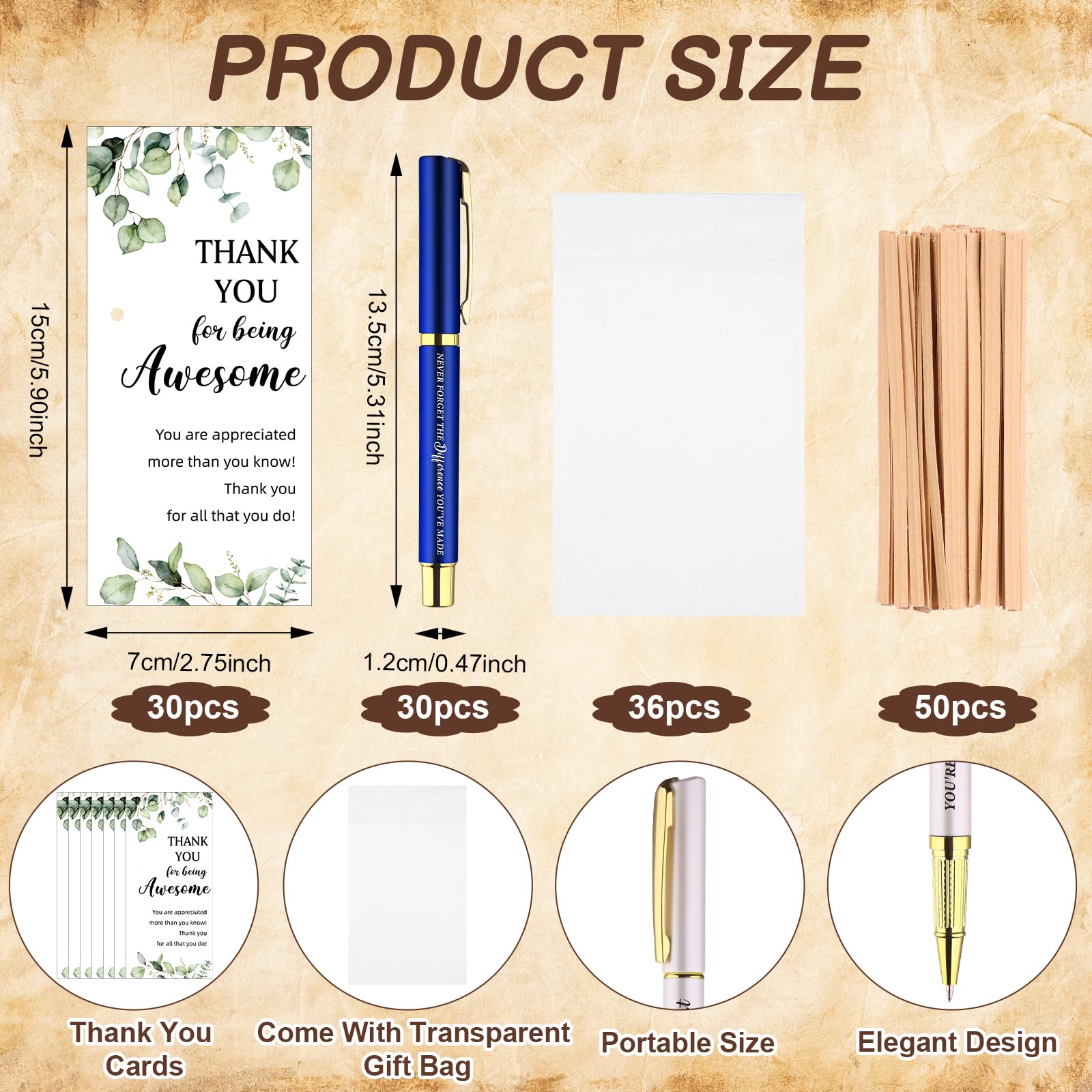 30 Sets Inspirational Appreciation Gifts Motivational Pens with Thank You Cards Inspirational Ballpoint Pens Bulk Gifts for Coworkers Employee Thank You for Colleagues Teacher Volunteer Team Nurse - Image 2
