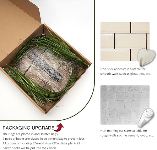 Miniatura 7 de Pretty Jolly Decoración de pared, soporte de decoración de jarrón de metal para pared, flores artificiales montadas en la pared, decoración de pared