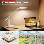 Honeywell Lampes de bureau pour la maison, H6 Lampe de bureau à port d'oeil SunturaluxTM, 800LM Lampe de bureau variable avec minuterie, Touch Control Tall lumière de lecture de bureau, lampe de table pour caméra Web Circle, étude, chambre