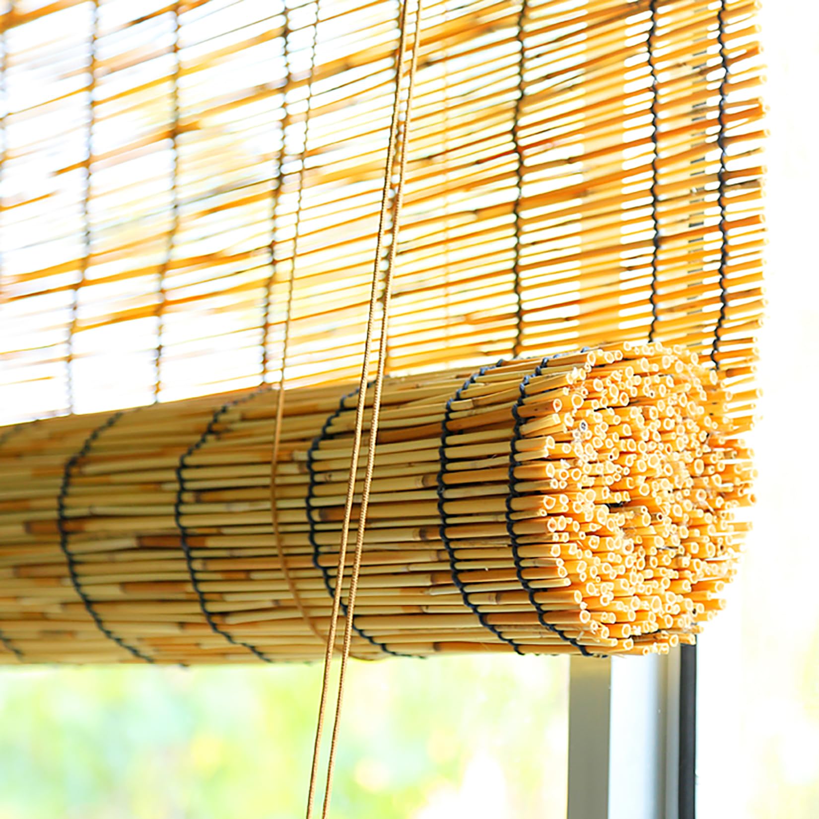 Rideau de Roseau Store en Bambou Exterieur Stores en Paille Naturelle Parasol Isolation Thermique,Jardin -Extérieur, Installation au Plafond ou au Mur,Personnalisable
