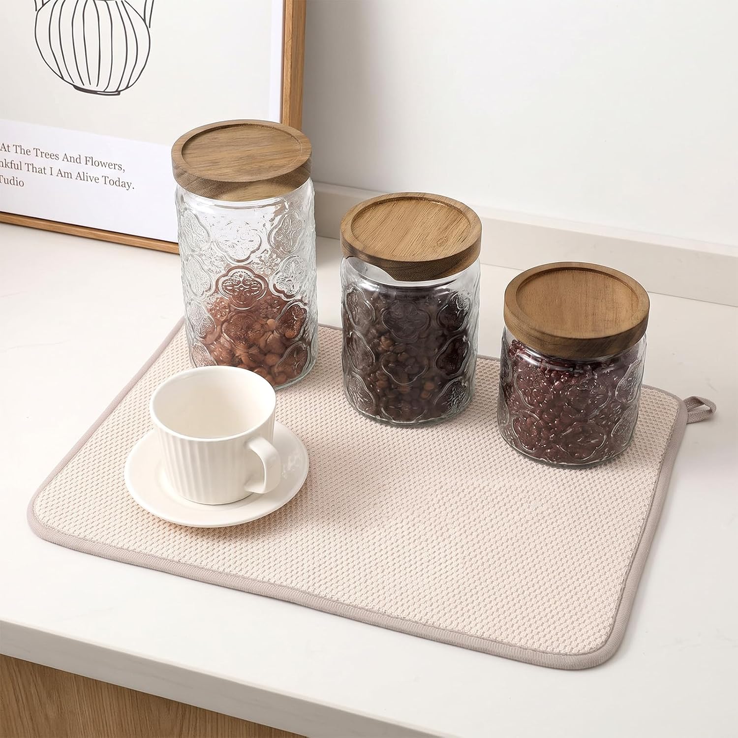 Microfiber Dish Drying Mat for Kitchen Counter Absorbent Dish Drainer Mats
