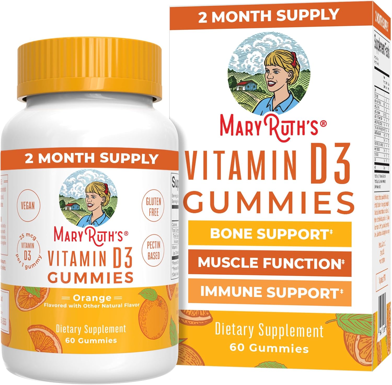MaryRuth Organics Vitamin D3 Gummies | 2 Month Supply | Adults & Kids Vitamin D Gummy | Immune Support Supplement | VIT D3 1000IU for Bone Health&Muscle Function | Vegan | Non-GMO | Gluten Free | 60 MaryRuth Organics Vitamin D3 Gummies | 2 Month Supply | Adults & Kids Vitamin D Gummy | Immune Support Supplement | VIT D3 1000IU for Bone Health&Muscle Function | Vegan | Non-GMO | Gluten Free | 60