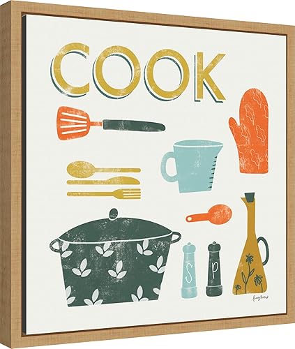 Miniatura 2 de Amanti Art Framed Canvas Wall Art 16x16 Retro Kitchen III Cook by Becky Thorns, Framed Wall Art Canvas, Cuisine Artwork, Modern Decor, Small Poster