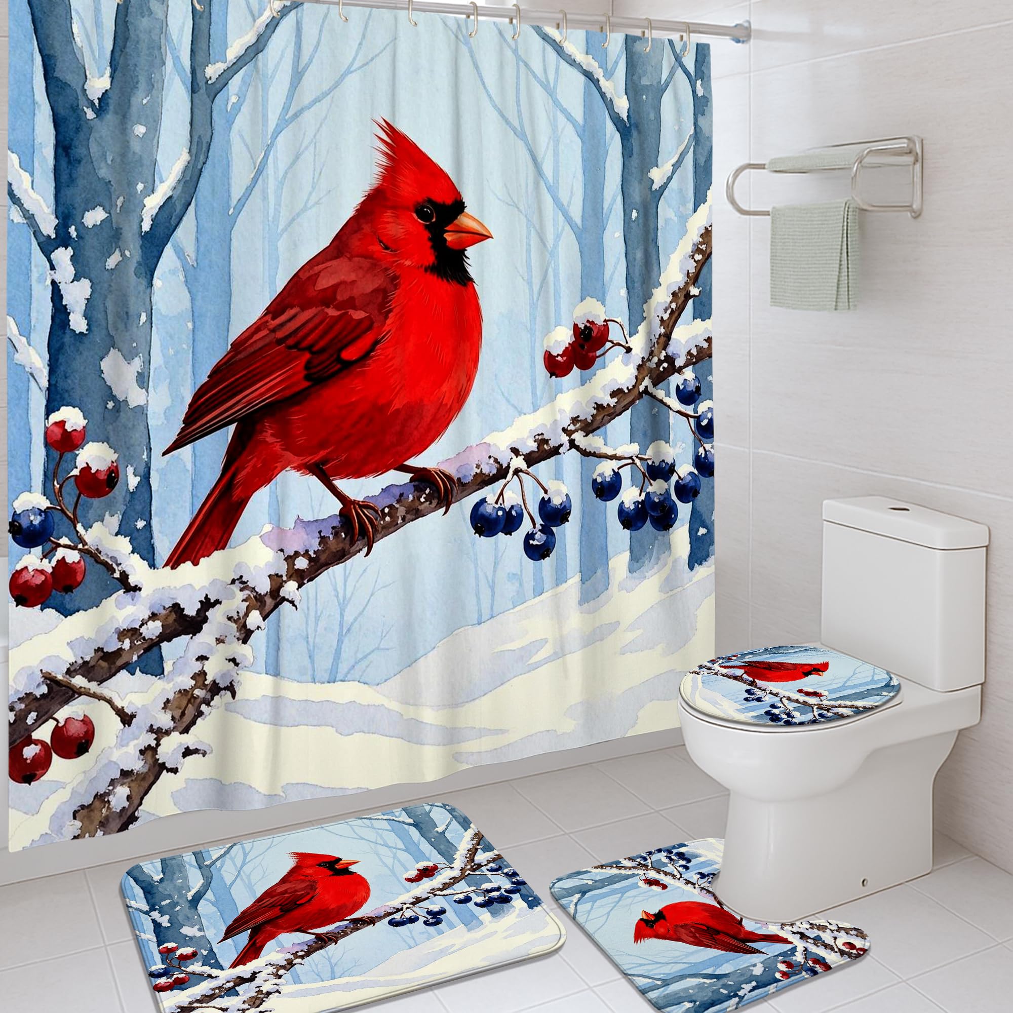 Rideau de douche cardinal en polyester imperméable 183x183 cm