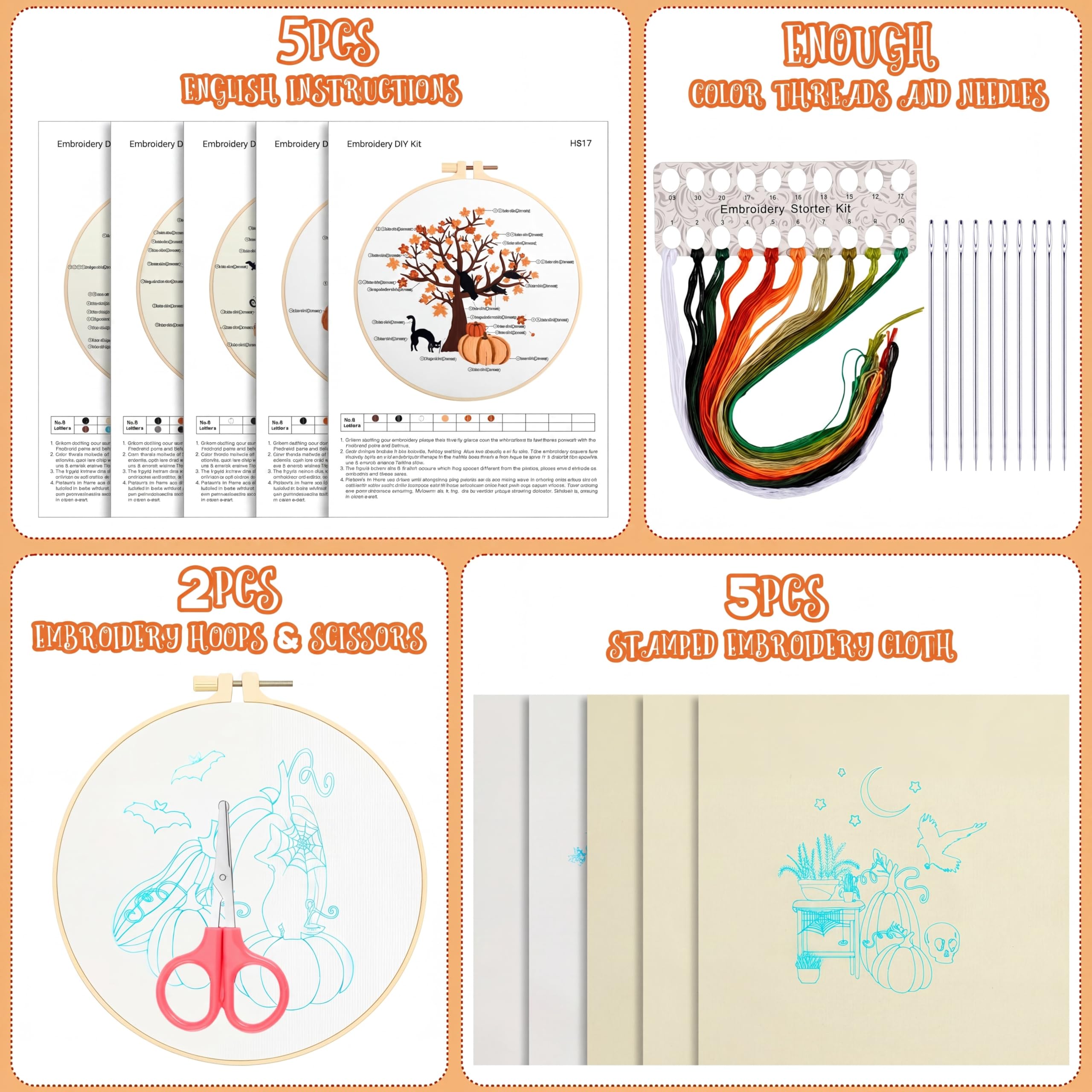 Halloween Embroidery Kits - Beginner Cross Stitch -2