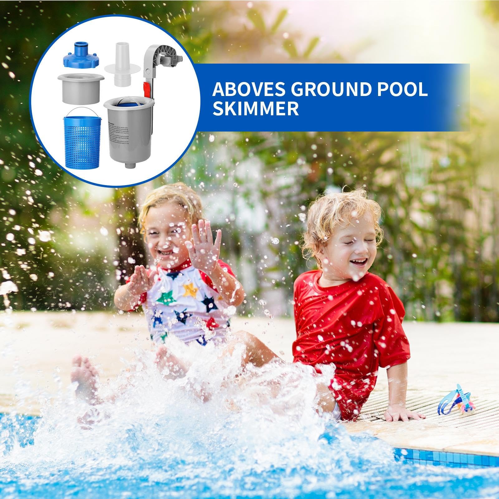 Skimmer Automatico da Piscina Pulitore Pulizia Intensiva | Kit Skimmer per Manutenzione Piscina Quotidiano Galleggiante Alta Resistenza Casa Hotel Appartamento Giardino Cortile Retro