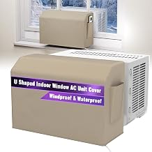 Mxclimate Indoor Air Conditioner Cover Compatible with Midea U-Shaped Window AC Unit, Universal for 8000/10,000/12,000 BTU,Heavy Duty 600D Waterproof Window AC Outdoor Covers with Storage Bag