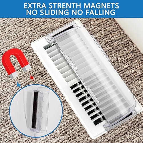 Miniatura 4 de Deflector de ventilación ajustable con imanes de alta resistencia, deflector magnético de ventilación de CA para registros de pared lateral, piso y