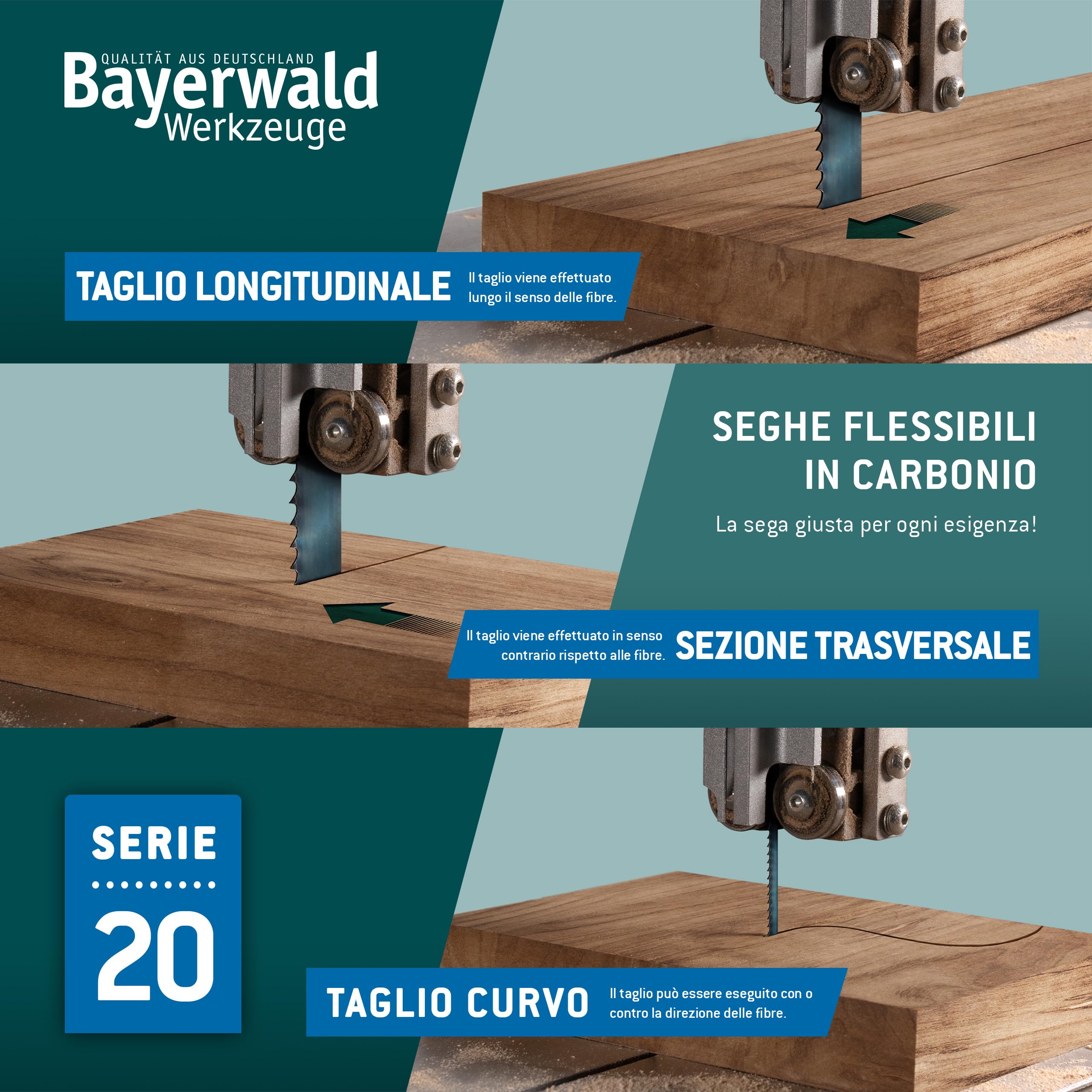 TASP 2 pezzi 1511mm 59-1/2 x 1/4 x 6 TPI Lama per sega a nastro