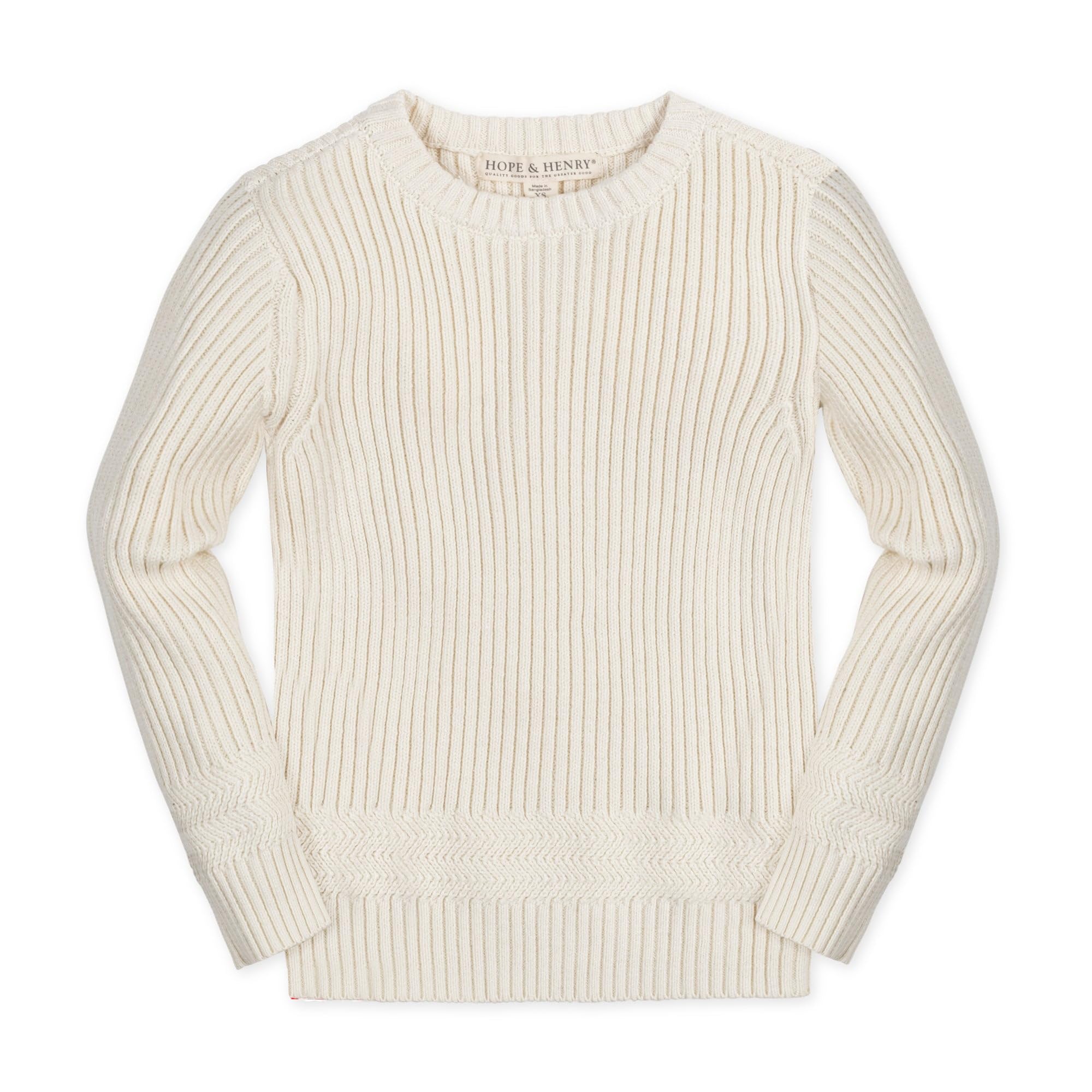 Hope &amp; Henry Boys' Long Sleeve Crew Neck Pullover Sweater