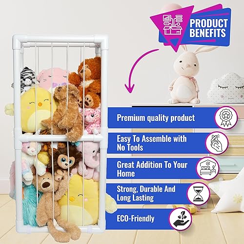 Miniatura 4 de Lilly's Love Casa de juegos de peluche de animales de peluche, organizador de almacenamiento de pie  Hecho de PVC de grado para muebles, fácil de