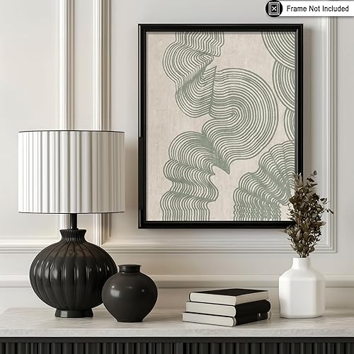 Miniatura 3 de Monem Art Line - Póster de dibujo de líneas curvas, arte geométrico, arte de boceto, arte abstracto, arte moderno de mediados de siglo, arte