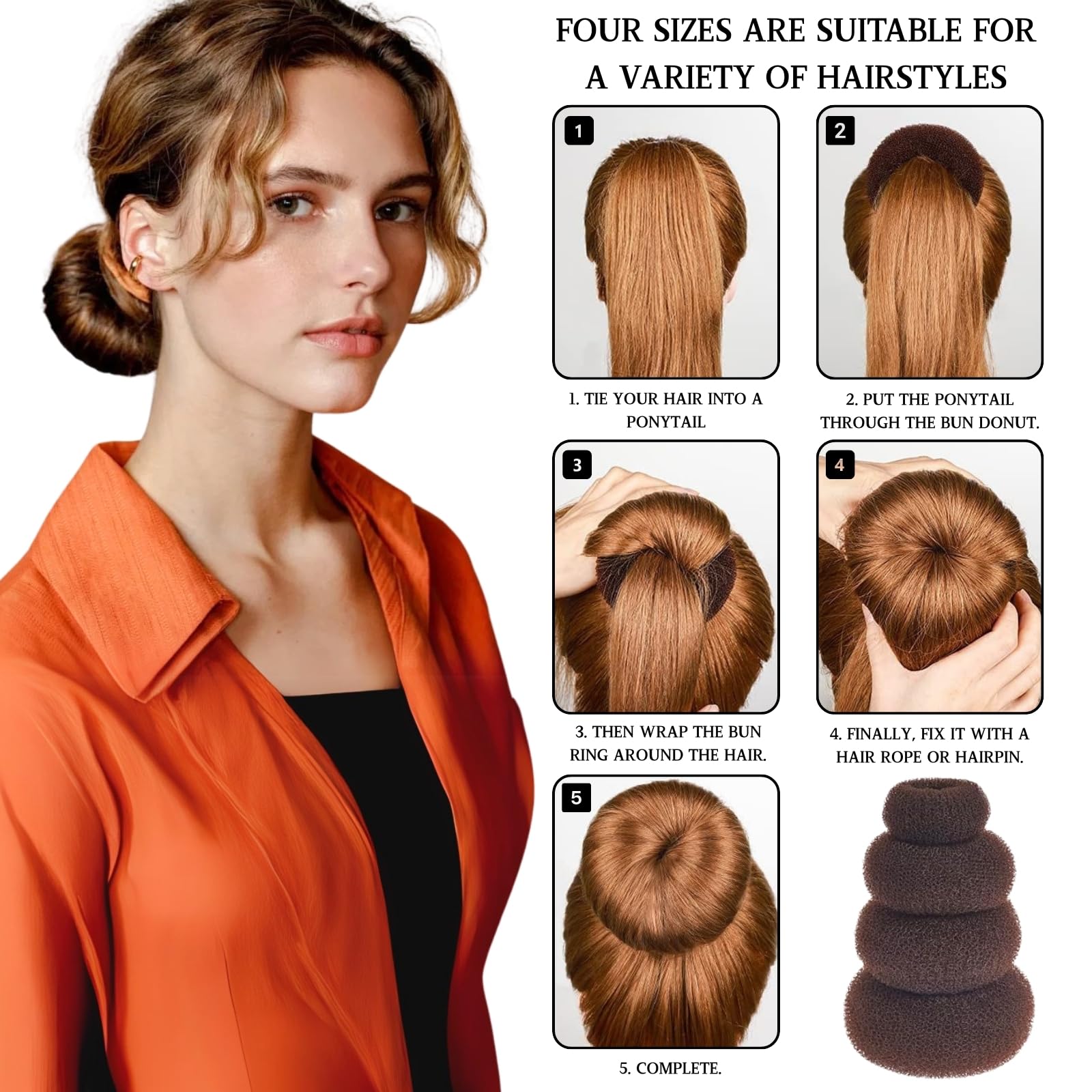 KEYRI 37 Piezas Accesorios para el Pelo Redecilla Moño Bun Maker Cabeza para Peinar Niña para Peinados Rápidos Ideal para Niñas Mujeres Bailarinas Enfermeras y Todo Tipo de Cabello (37)
