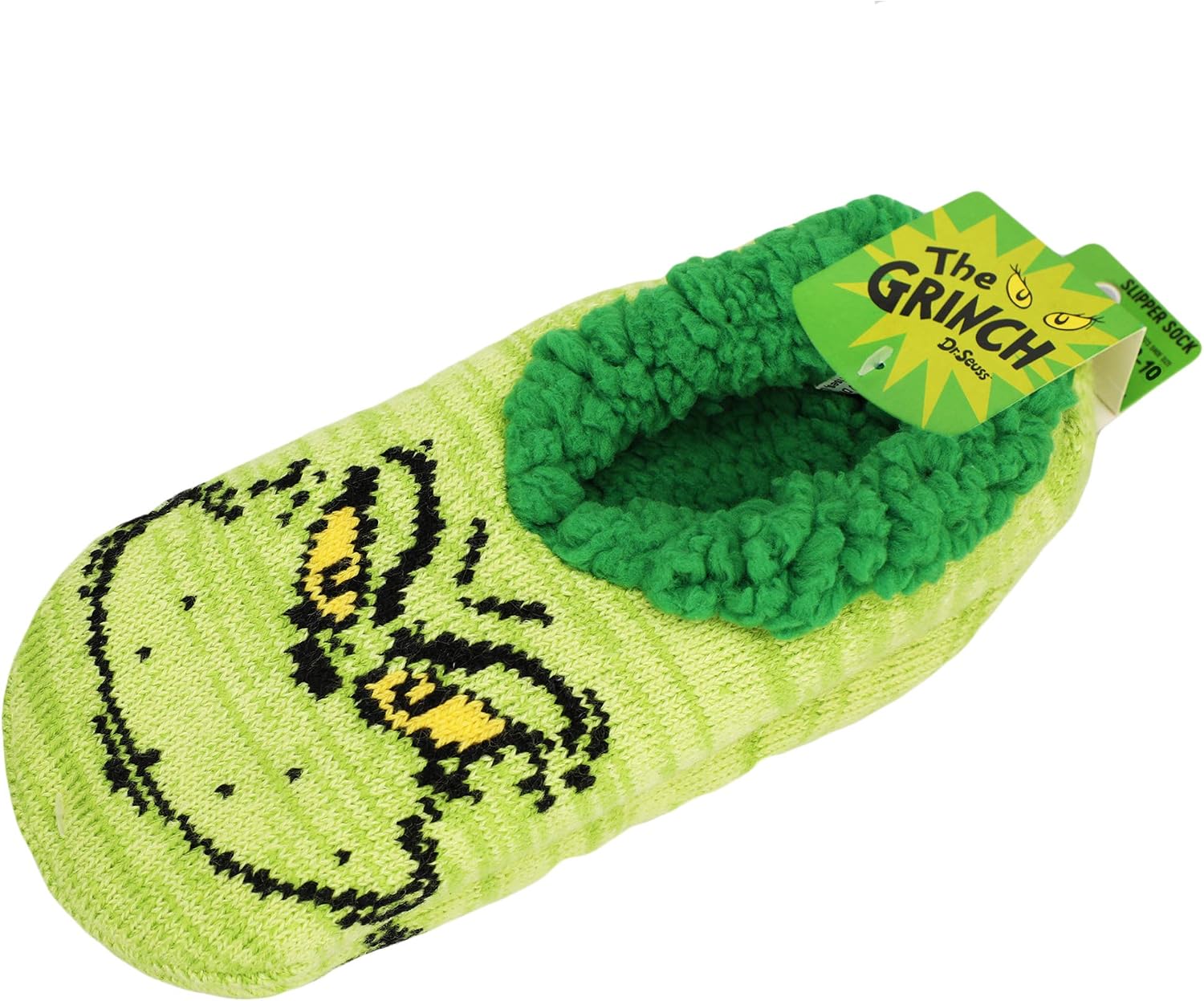 Bioworld Grinch Big Face Knit Slipper Sock