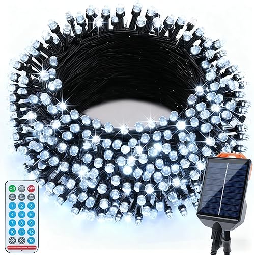Miniatura 1 de Luces solares de Navidad para exteriores, impermeables, 13 modos, 118 pies, 300 luces LED solares para árbol, exterior, jardín, patio, valla,