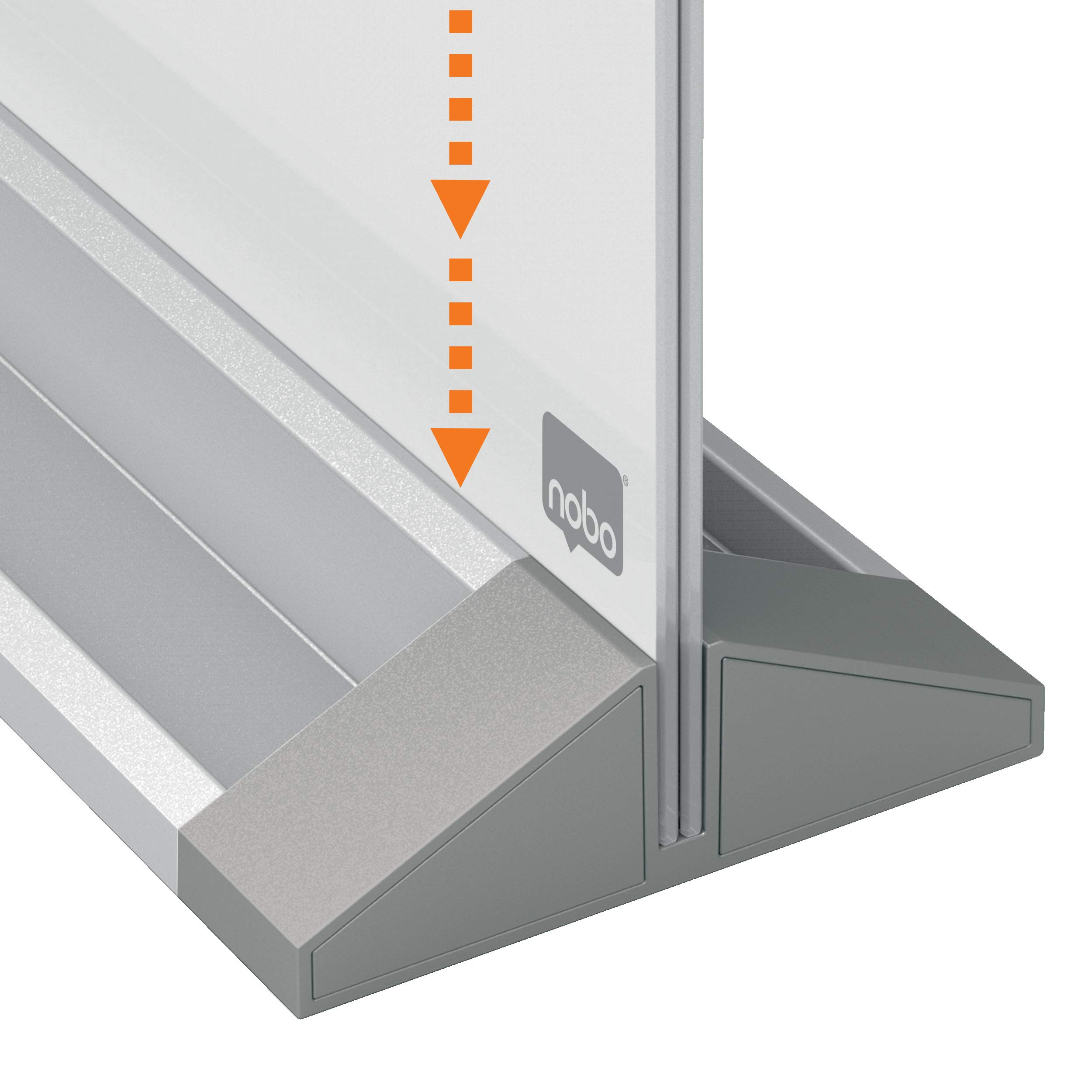 Nobo Pizarra Magnética Estable de Cristal para Escritorio, Doble Cara y Limpiado en Seco, Sin Marco, Casa/Oficina, Incluye Rotulador e Imanes, Se Tiene de Pie, Blanco Brillante, 585 x 447 mm, 1905265