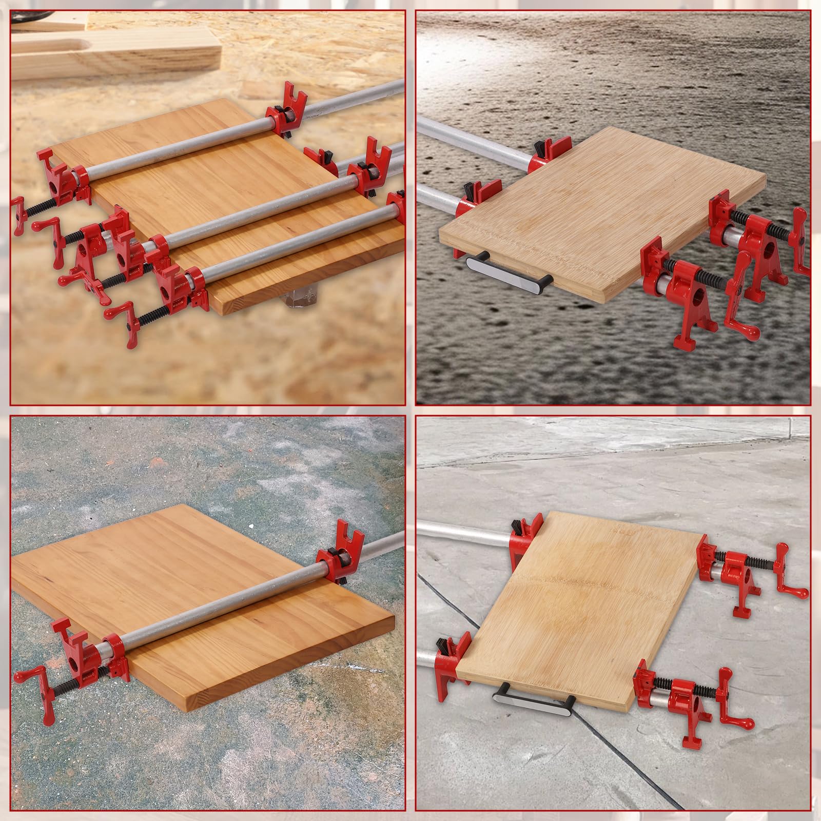 4 Pezzo Morsetto a Vite per Tubi, 3/4" Morsetti a Tubo da Falegname, 26,5mm Morsetti per Tubi. di Legno Morsa, Morsetti a Sgancio Rapido Clamp Wood, Tubi. di Legno Morsa