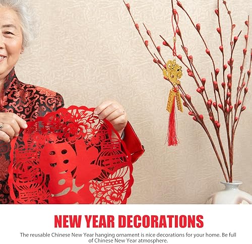 Miniatura 8 de ABOOFAN 10 piezas de borla de nudo chino chino Año Nuevo Dragón Decoración Año Lunar Colgantes Colgantes para 2024 Festival de Primavera Hogar